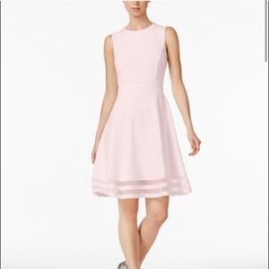 Calvin Klein Illusion-Trim Fit & Flare Dre…